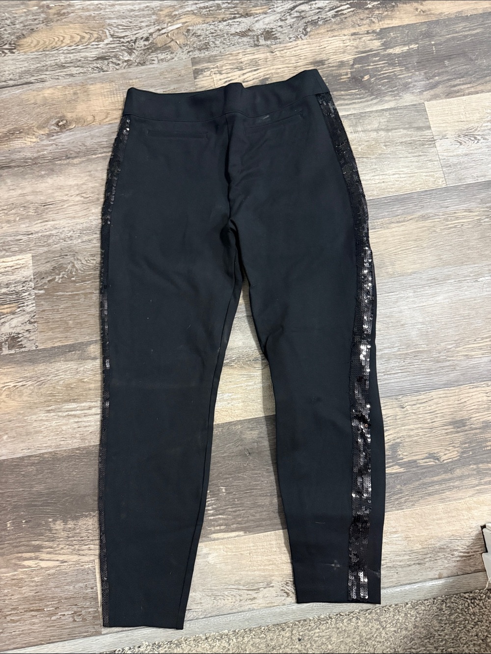 SPANX Black Sequin-Trim Jeggings for Women